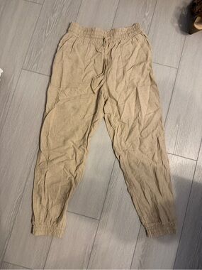 NWOT A New Day Linen Casual Drawstring Jogger Pants - Tan Size M